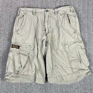 Vintage Polo Ralph Lauren Shorts Mens 34x12 Brown Cargo Military Paratrooper 90s